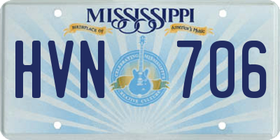 MS license plate HVN706