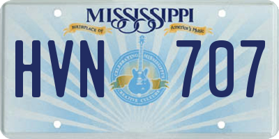 MS license plate HVN707