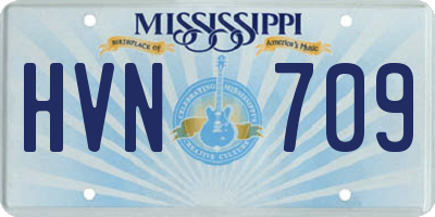MS license plate HVN709