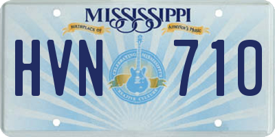 MS license plate HVN710