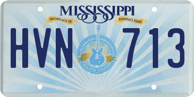 MS license plate HVN713