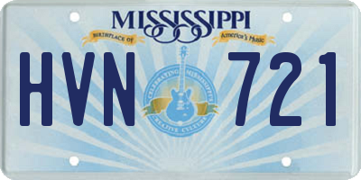 MS license plate HVN721
