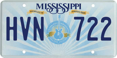 MS license plate HVN722
