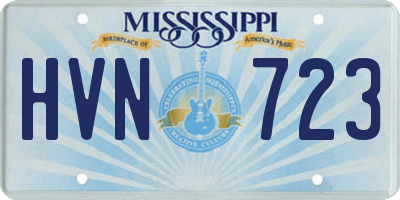 MS license plate HVN723
