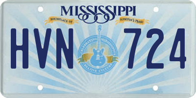 MS license plate HVN724
