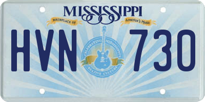 MS license plate HVN730