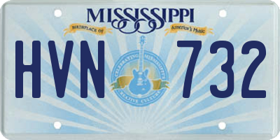 MS license plate HVN732