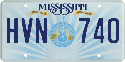 MS license plate HVN740