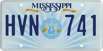 MS license plate HVN741