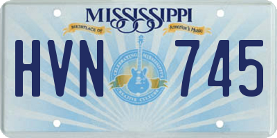MS license plate HVN745
