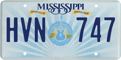 MS license plate HVN747