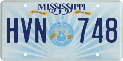 MS license plate HVN748