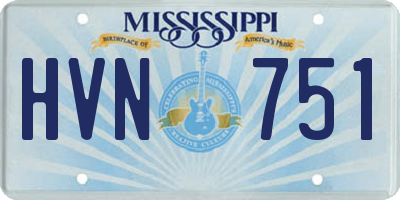 MS license plate HVN751