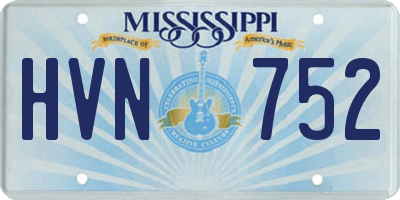 MS license plate HVN752