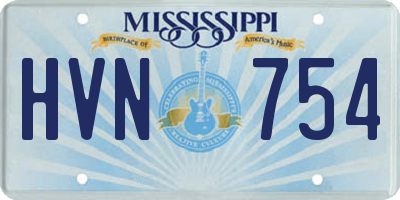 MS license plate HVN754