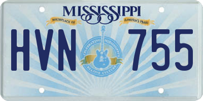 MS license plate HVN755