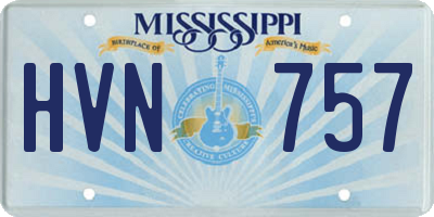 MS license plate HVN757