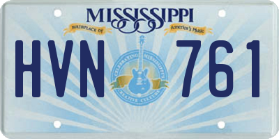 MS license plate HVN761
