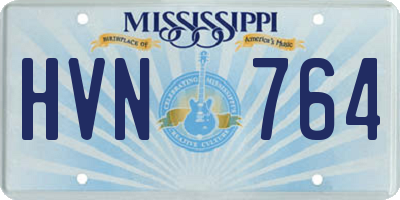 MS license plate HVN764