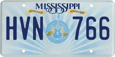 MS license plate HVN766