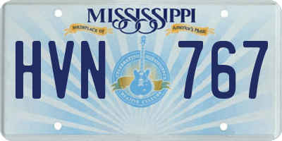 MS license plate HVN767