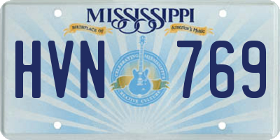 MS license plate HVN769