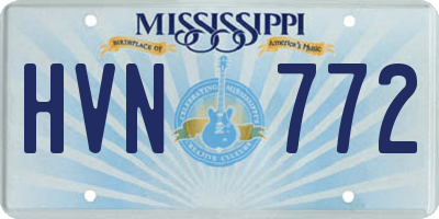 MS license plate HVN772