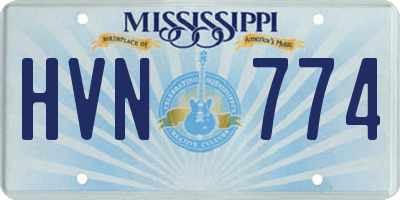 MS license plate HVN774