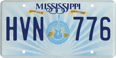 MS license plate HVN776
