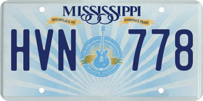 MS license plate HVN778