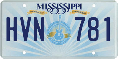 MS license plate HVN781