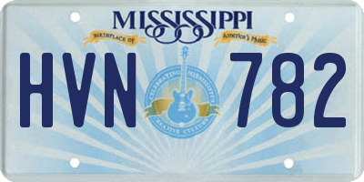 MS license plate HVN782