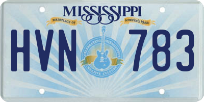 MS license plate HVN783