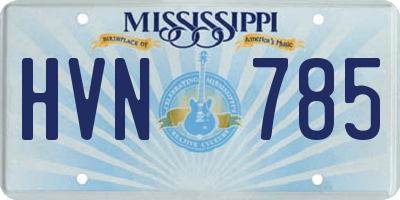 MS license plate HVN785