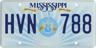 MS license plate HVN788