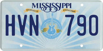 MS license plate HVN790