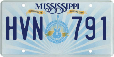 MS license plate HVN791