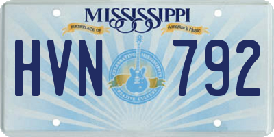 MS license plate HVN792