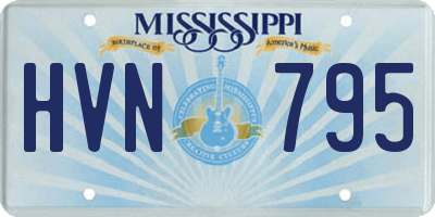 MS license plate HVN795