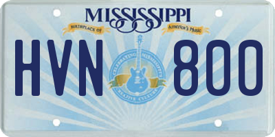 MS license plate HVN800