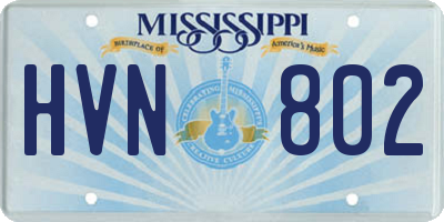 MS license plate HVN802