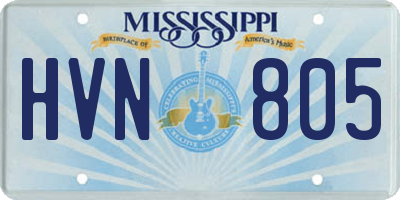 MS license plate HVN805