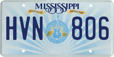 MS license plate HVN806
