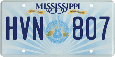 MS license plate HVN807