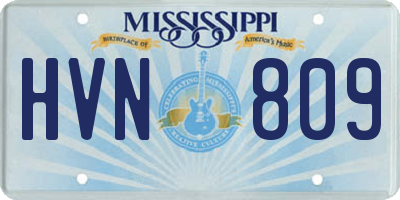 MS license plate HVN809