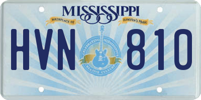 MS license plate HVN810