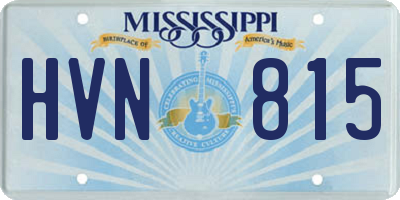 MS license plate HVN815