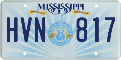 MS license plate HVN817