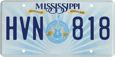 MS license plate HVN818