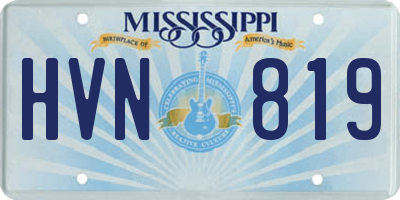 MS license plate HVN819